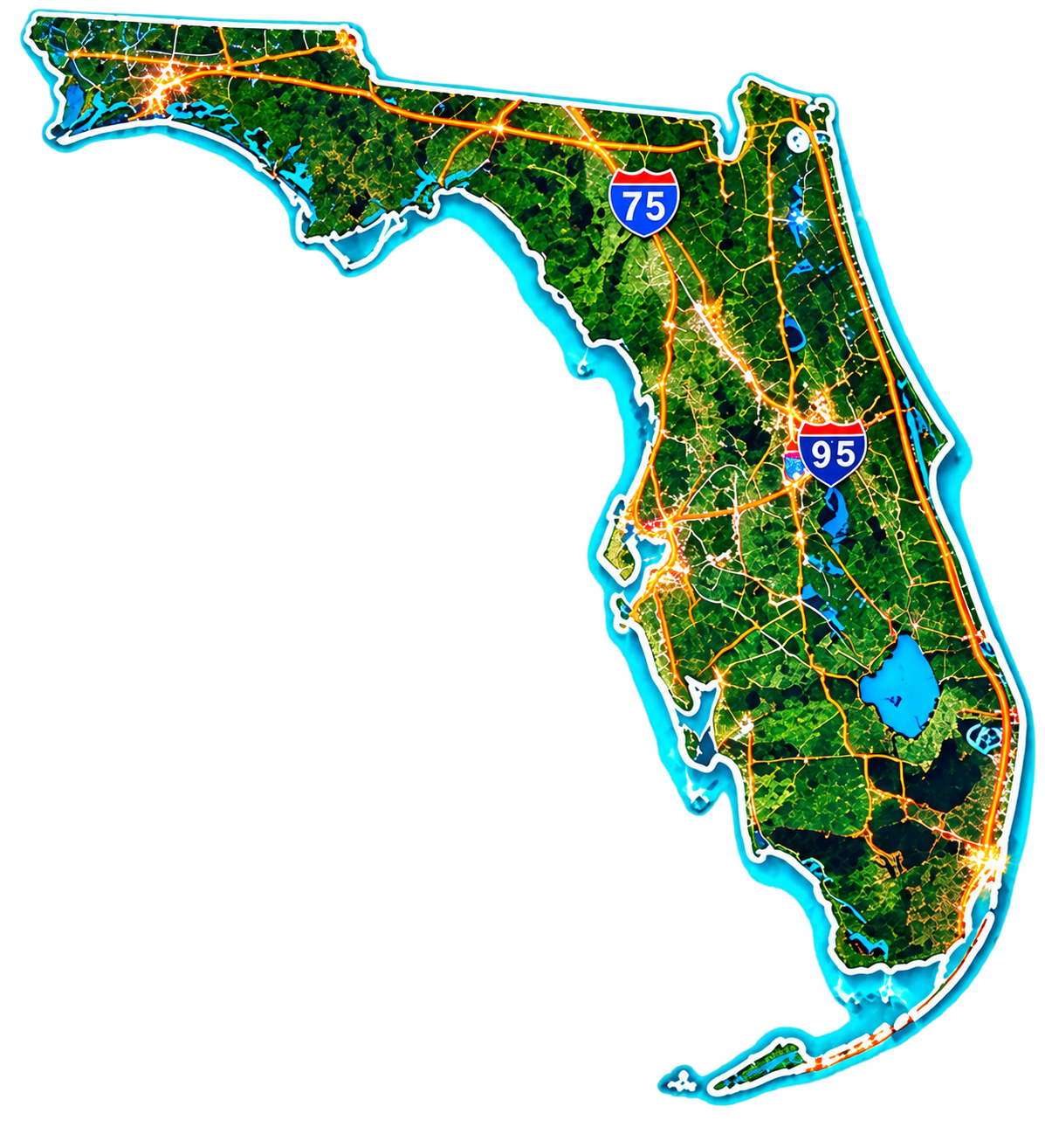 Florida satellite-style map